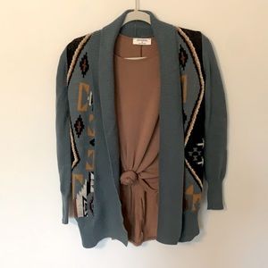 Aztec Printed Sweater Cardigan